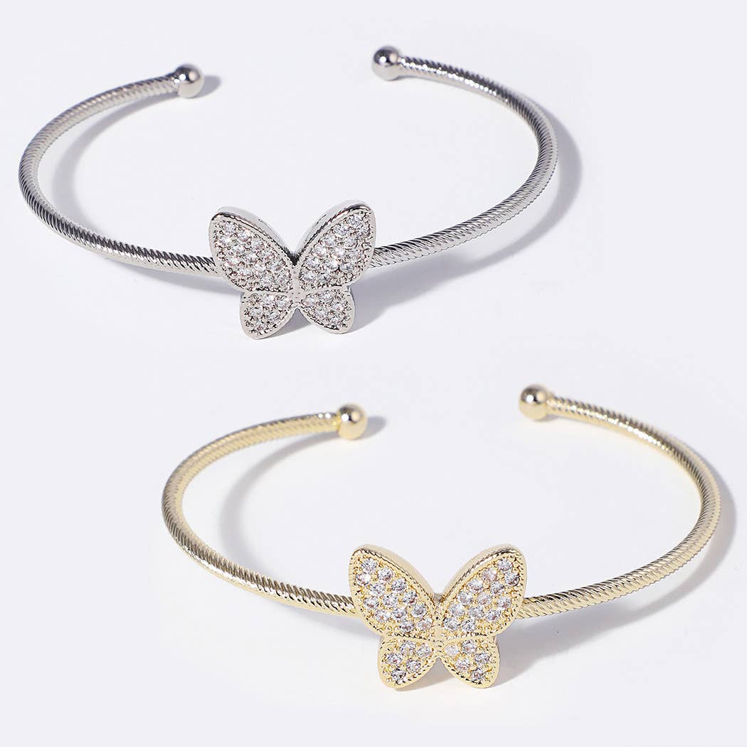 Butterfly Cz Pave Cuff Bangle Bracelet - Adult & Kids T-Shirts, Sweatshirts & Hoodies apparel design preview 1
