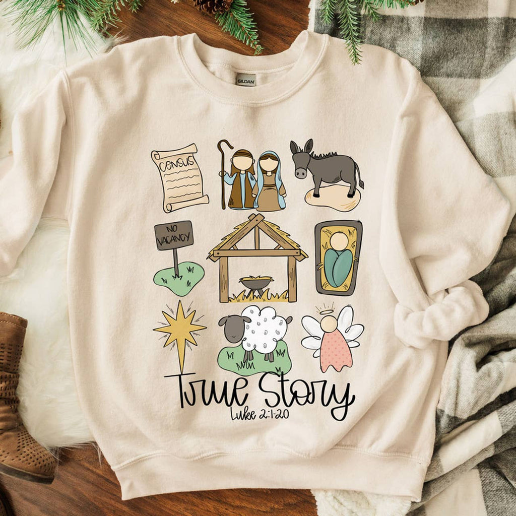 True Story Sand Crewneck - Adult & Kids T-Shirts, Sweatshirts & Hoodies apparel design preview 1