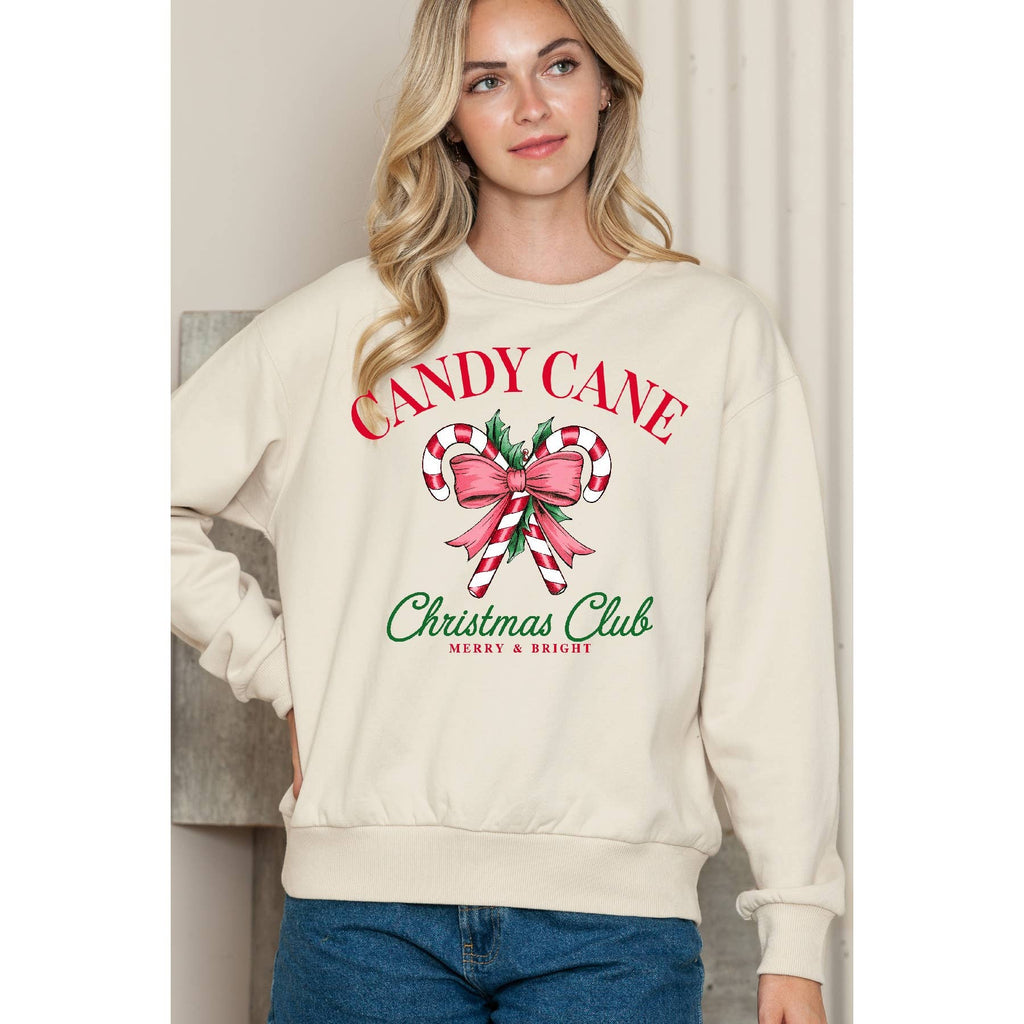 Candy Cane Christmas Club Crewneck - Adult & Kids T-Shirts, Sweatshirts & Hoodies apparel design preview 1