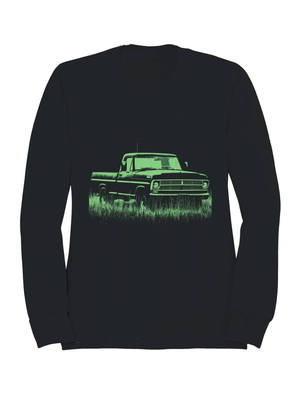 Vintage Truck in Grassland Silhouette Men's - Adult & Kids T-Shirts, Sweatshirts & Hoodies apparel design preview 1