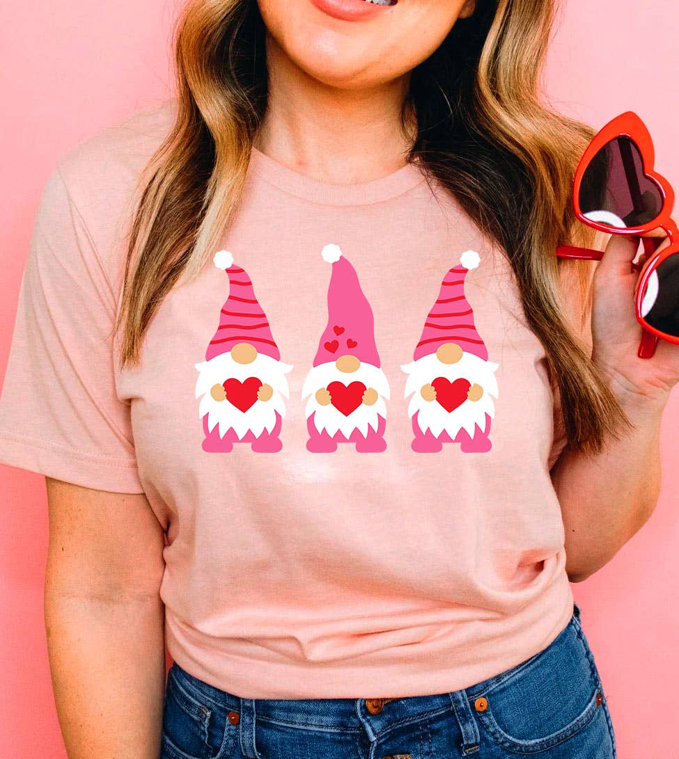 Gnome Valentine Valentine's Day Heart Cute - Adult & Kids T-Shirts, Sweatshirts & Hoodies apparel design preview 1