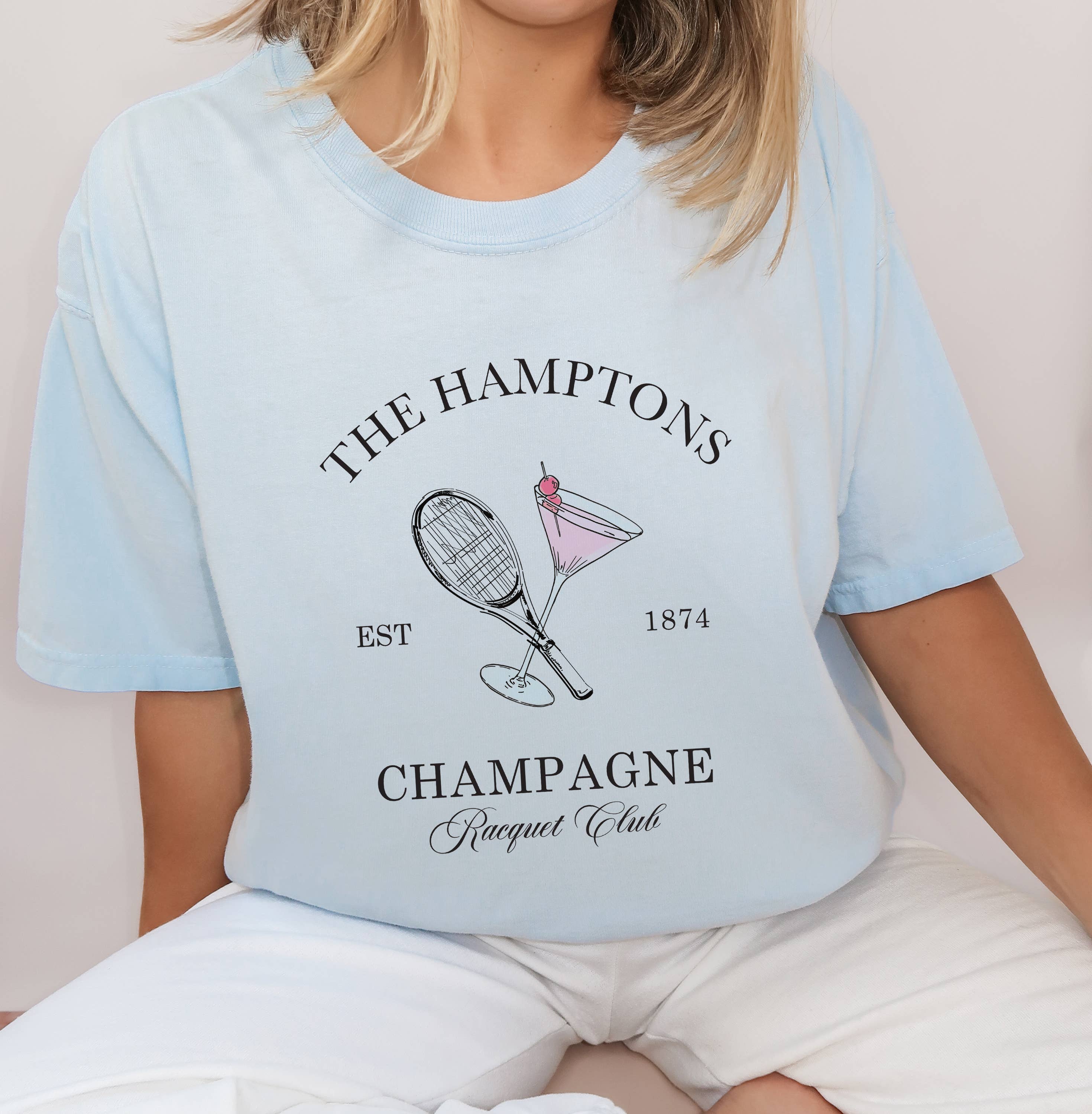 Hamptons Tennis Club, Champagne, Women's Apparel, - Adult & Kids T-Shirts, Sweatshirts & Hoodies apparel design preview 1