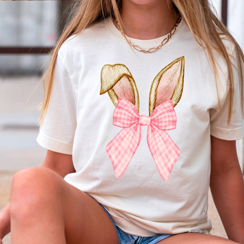 Coquette Easter Bunny Ears Graphic Gildan - Adult & Kids T-Shirts, Sweatshirts & Hoodies apparel design preview 1