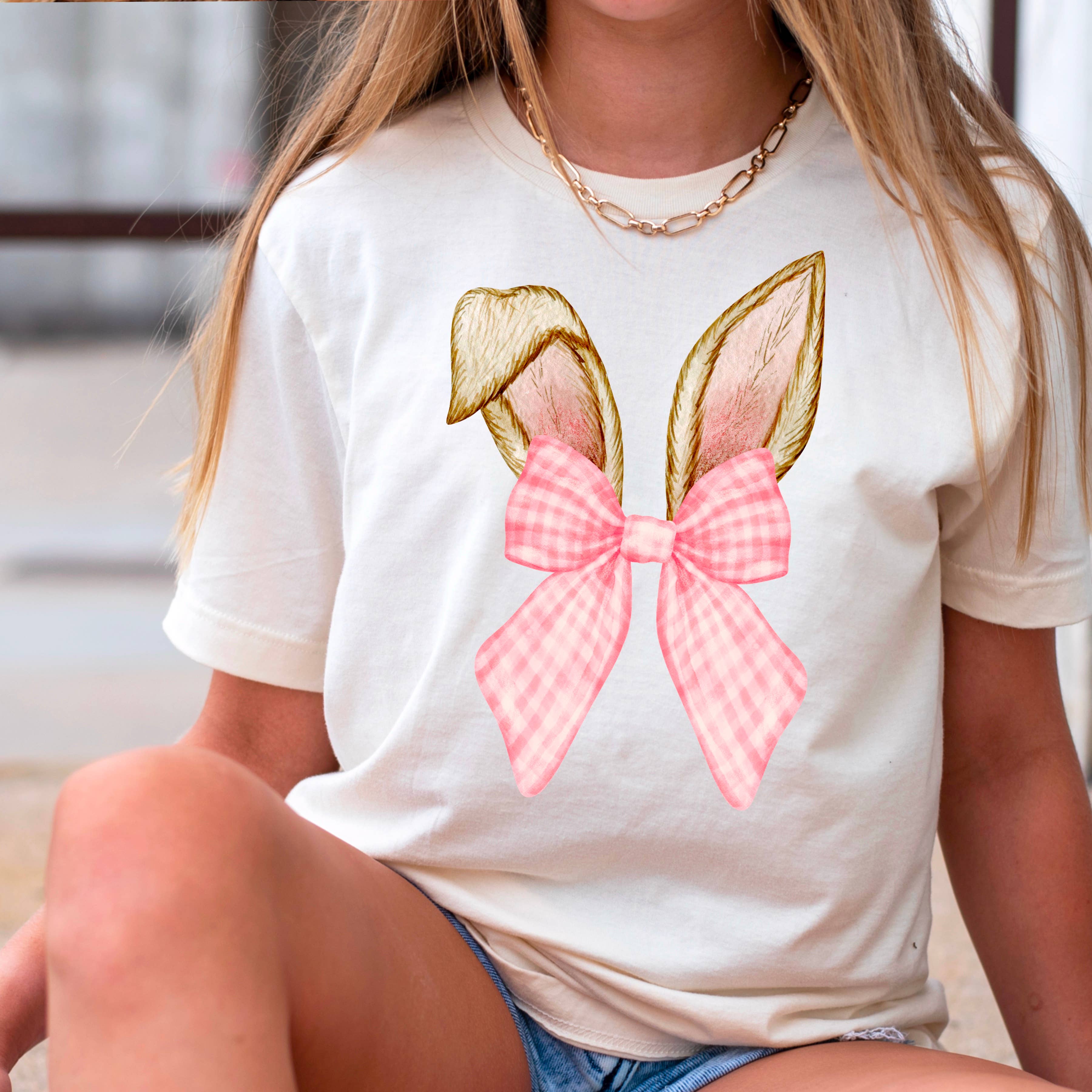 Coquette Easter Bunny Ears Graphic Gildan - Adult & Kids T-Shirts, Sweatshirts & Hoodies apparel design preview 1