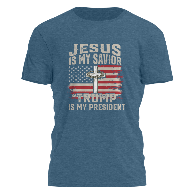 Jesus Is My Savior Trump President 2687 - Adult & Kids T-Shirts, Sweatshirts & Hoodies apparel design preview 1