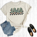 Retro Checkered Christmas Trees Graphic - Adult & Kids T-Shirts, Sweatshirts & Hoodies apparel design preview 1
