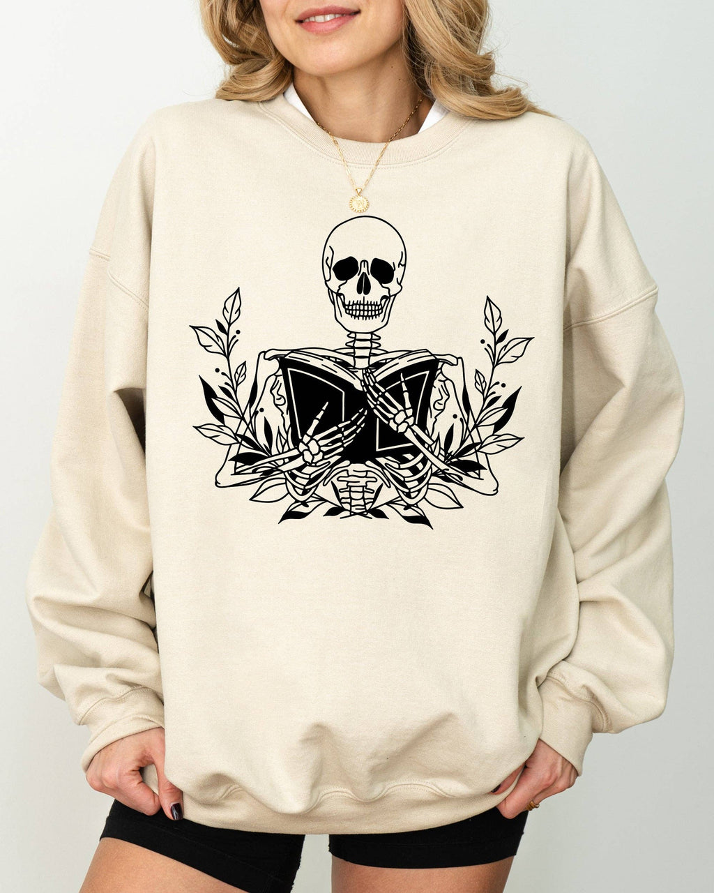 Reading Skeleton, Book Lover, Halloween Vintage - Adult & Kids T-Shirts, Sweatshirts & Hoodies apparel design preview 1