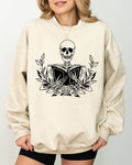 Reading Skeleton, Book Lover, Halloween Vintage - Adult & Kids T-Shirts, Sweatshirts & Hoodies apparel design preview 1