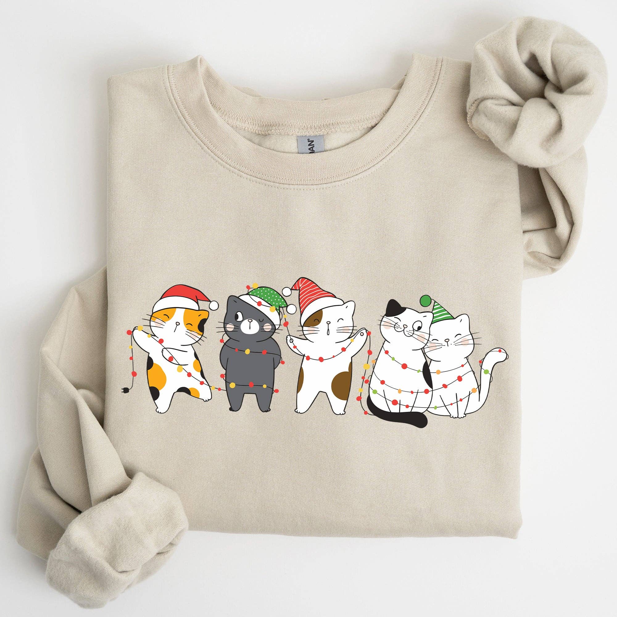 Christmas Party Cats, Santa, Cute, Cat Lover - Adult & Kids T-Shirts, Sweatshirts & Hoodies apparel design preview 1