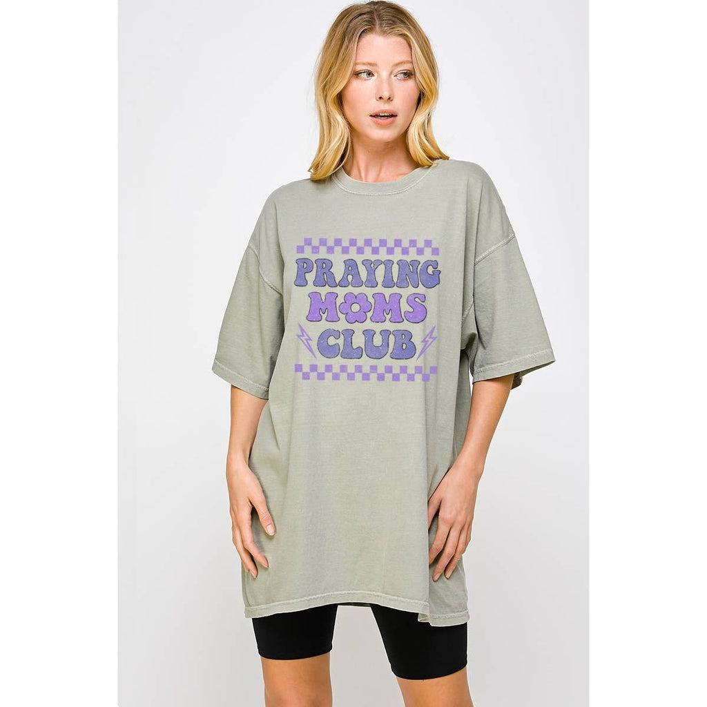 Praying Moms Club Vintage Graphic Oversized - Adult & Kids T-Shirts, Sweatshirts & Hoodies apparel design preview 1