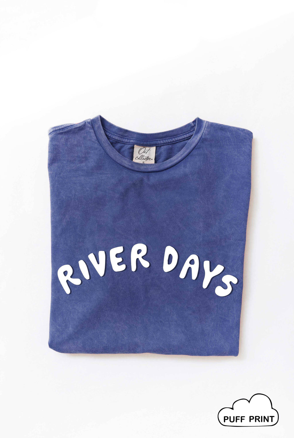 River Days Puff Print Mineral Washed Graphic Top - Adult & Kids T-Shirts, Sweatshirts & Hoodies apparel design preview 1