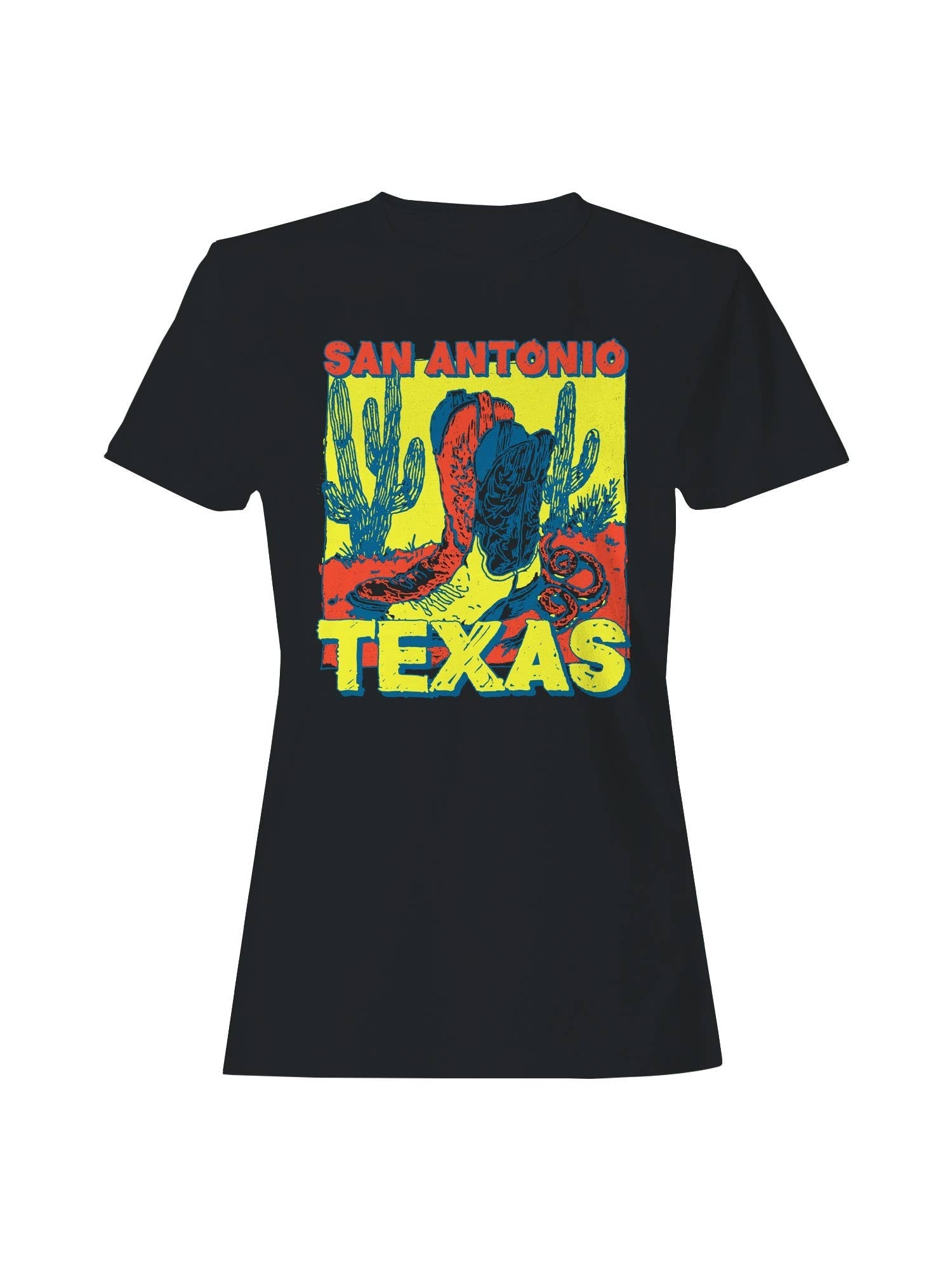 Bold San Antonio Texas Cactus Art Women's - Adult & Kids T-Shirts, Sweatshirts & Hoodies apparel design preview 1