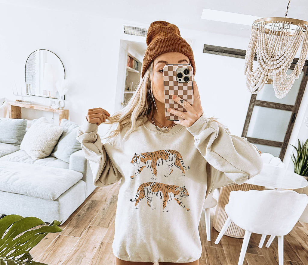 Double Tiger Crew Neck - Adult & Kids T-Shirts, Sweatshirts & Hoodies apparel design preview 1