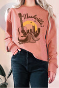 Nashville Music City Sunset Graphic Terry - Adult & Kids T-Shirts, Sweatshirts & Hoodies apparel design preview 1