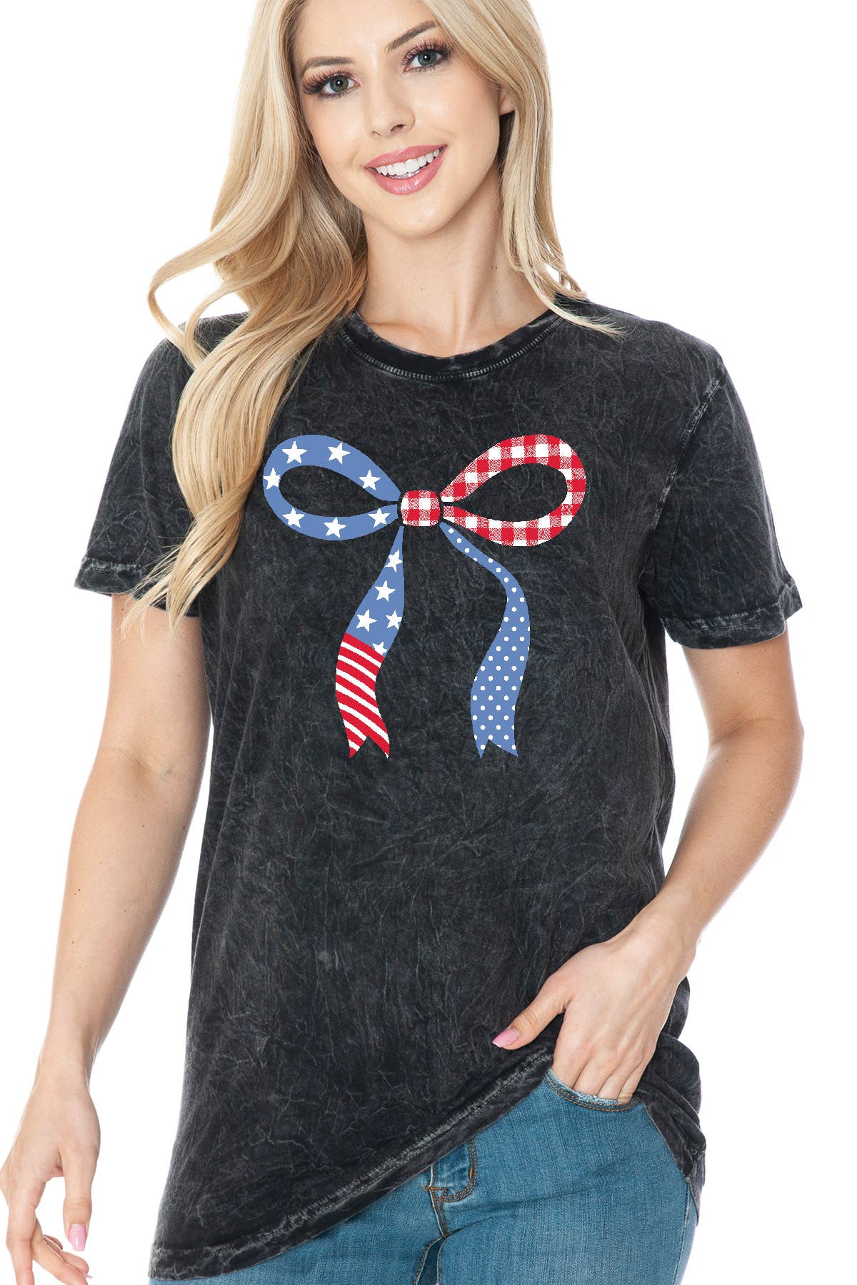 Women American Graphic Print Mineral Wash Ss Top - Adult & Kids T-Shirts, Sweatshirts & Hoodies apparel design preview 1
