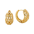 14K Gold-Dipped Check Texture Huggie Earring - Adult & Kids T-Shirts, Sweatshirts & Hoodies apparel design preview 1