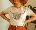 Hand Drawn Highland Cow Cream - Adult & Kids T-Shirts, Sweatshirts & Hoodies apparel design preview 1