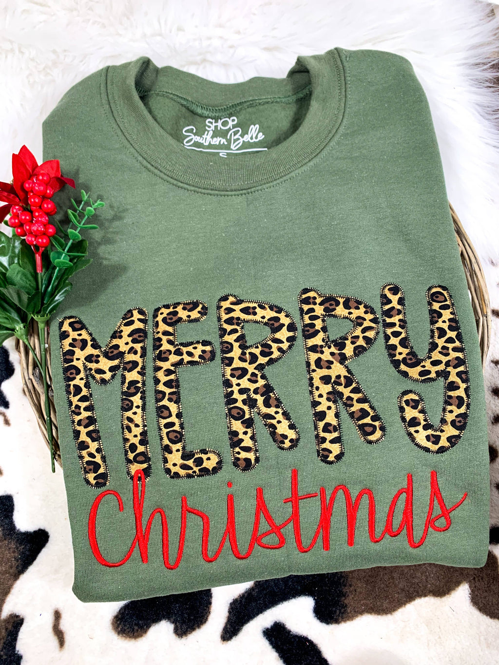 Merry (Christmas) Cheetah - Adult & Kids T-Shirts, Sweatshirts & Hoodies apparel design preview 1