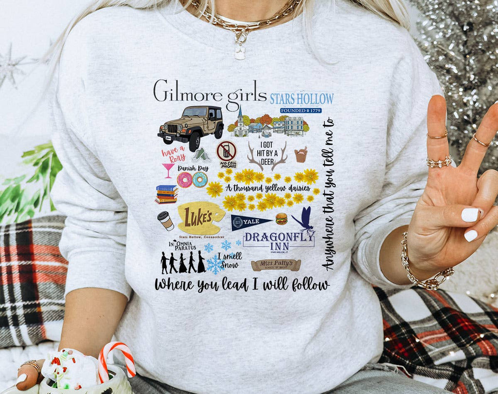 Gilmore Girls Collage Star Hollow Luke's Diner - Adult & Kids T-Shirts, Sweatshirts & Hoodies apparel design preview 1