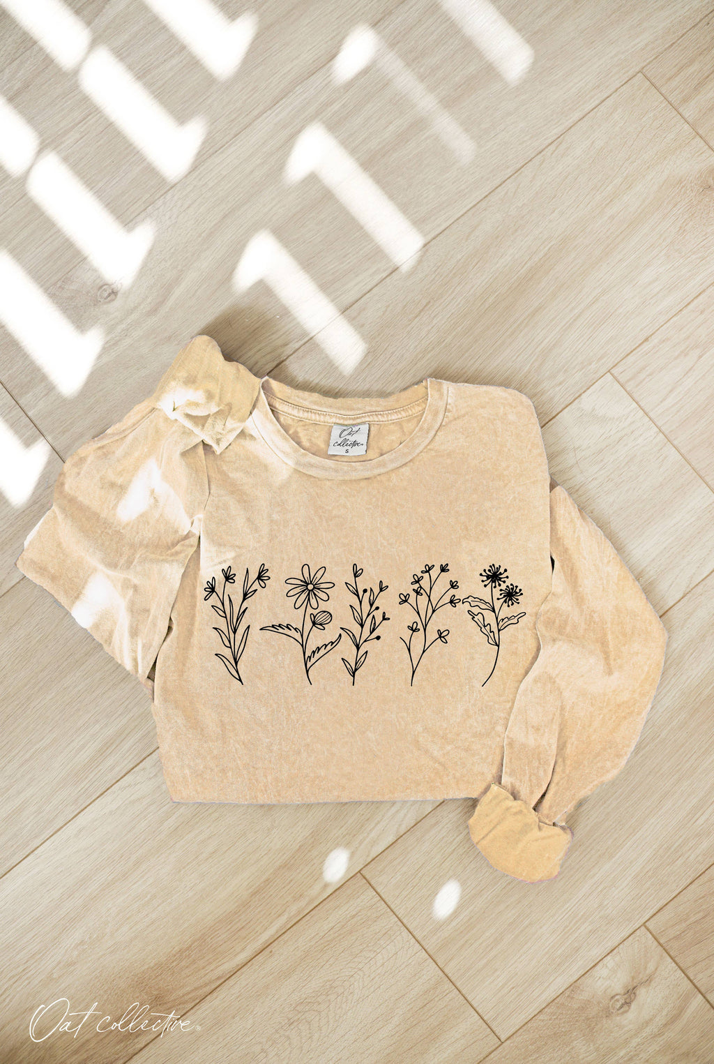 Flower Row Mineral Washed Graphic - Adult & Kids T-Shirts, Sweatshirts & Hoodies apparel design preview 1