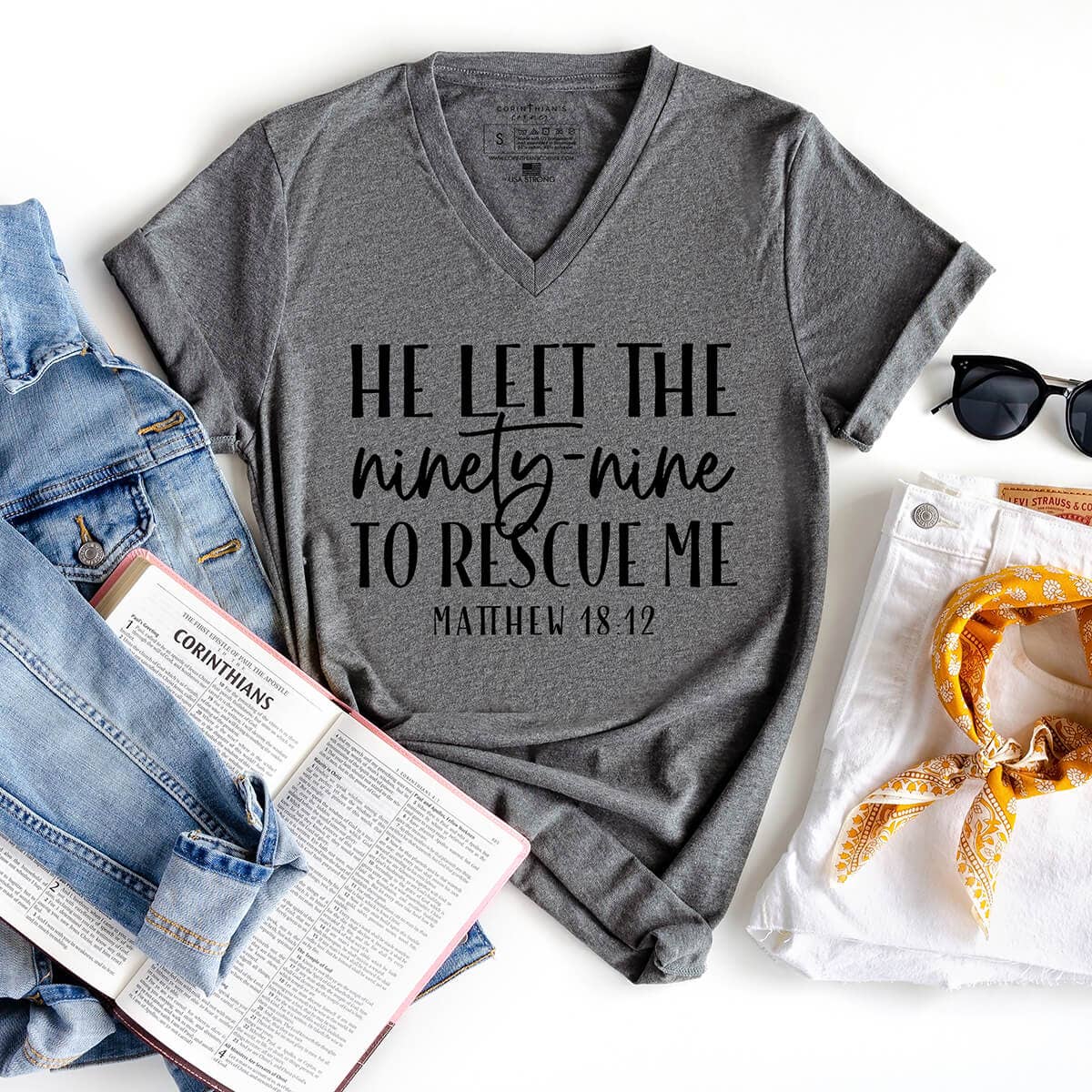 He Left the 99 V-Neck - Adult & Kids T-Shirts, Sweatshirts & Hoodies apparel design preview 1