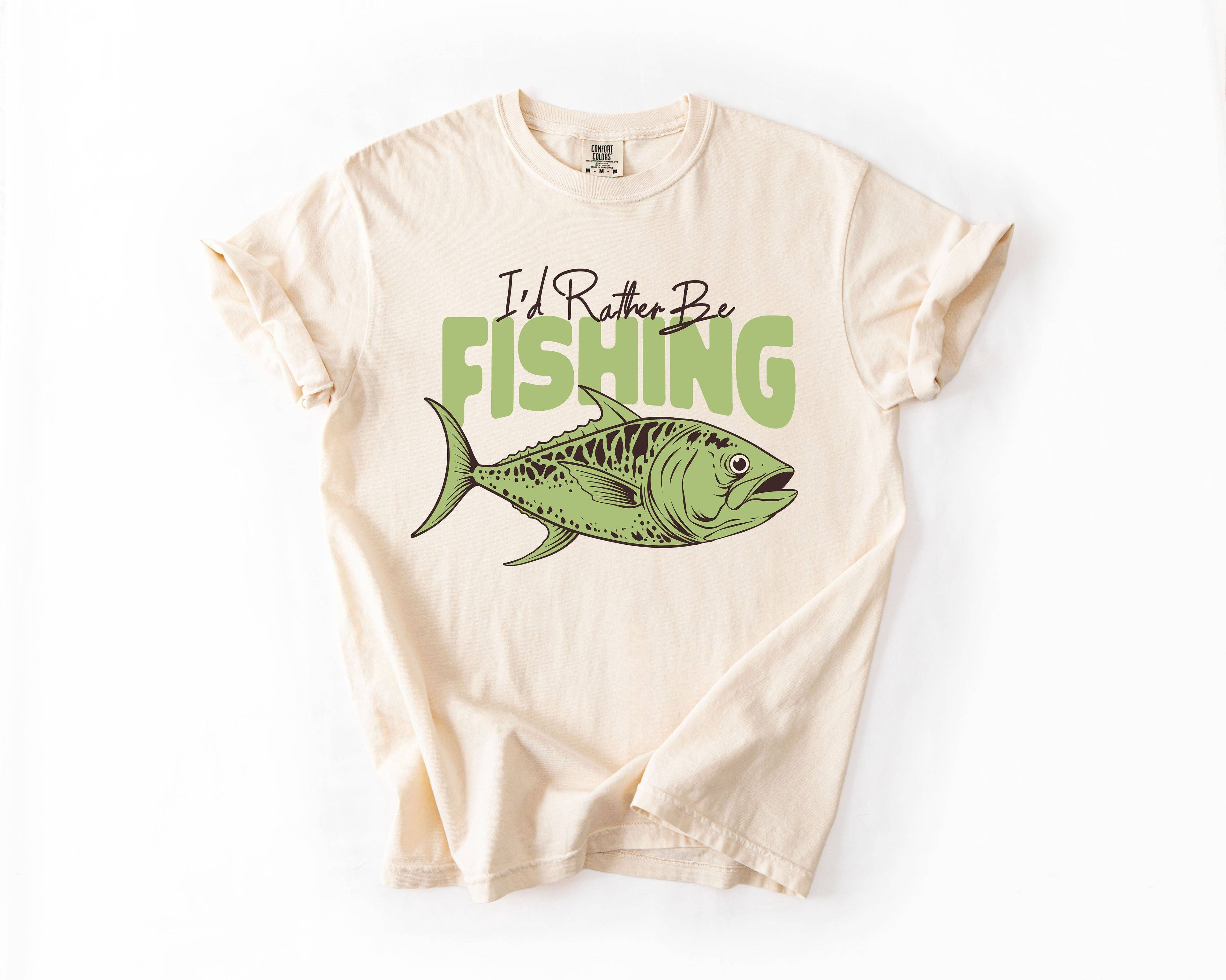 I'd Rather Be Fishing, Boat, Lake Life, Sea Camping - Adult & Kids T-Shirts, Sweatshirts & Hoodies apparel design preview 1