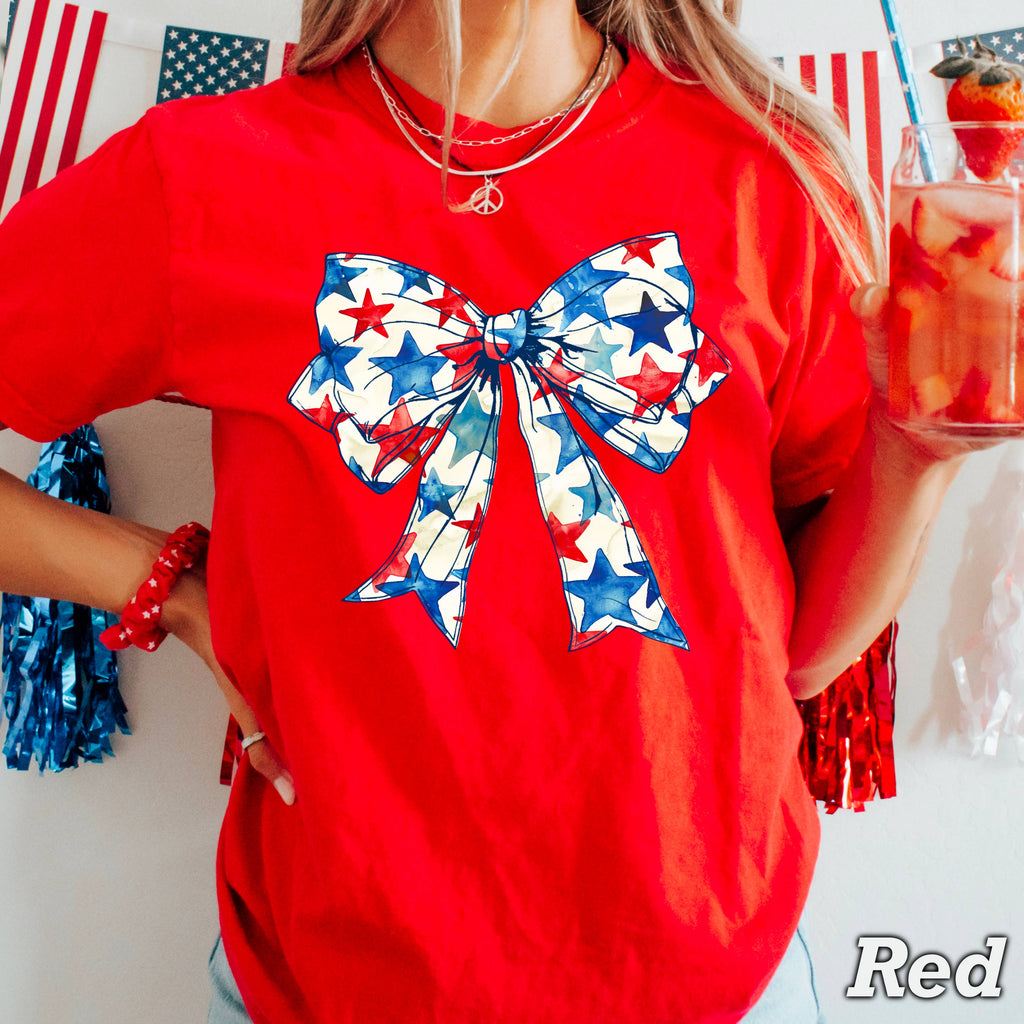 Coquette July 4th Bow Graphic Comfort Colors - Adult & Kids T-Shirts, Sweatshirts & Hoodies apparel design preview 1