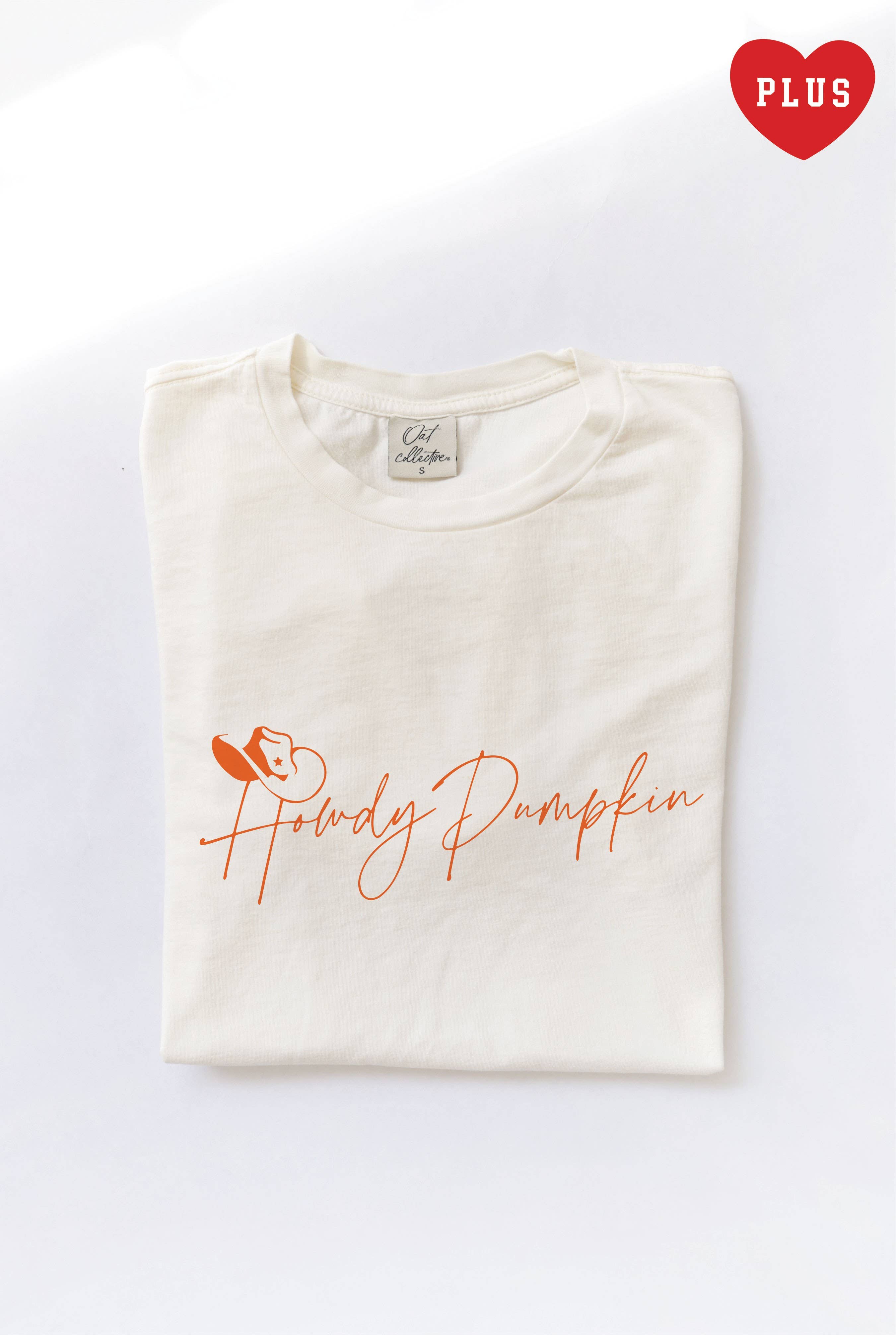 Howdy Pumpkin Graphic Plus Size Mineral Washed Top - Adult & Kids T-Shirts, Sweatshirts & Hoodies apparel design preview 1