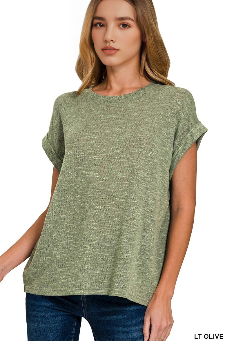 `.Slub Roll-Up Sleeve Lightweight Sweater Top - Adult & Kids T-Shirts, Sweatshirts & Hoodies apparel design preview 1