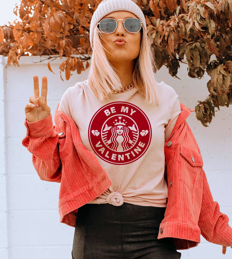Be My Valentine Valentine's Day Coffee Funny Gift - Adult & Kids T-Shirts, Sweatshirts & Hoodies apparel design preview 1