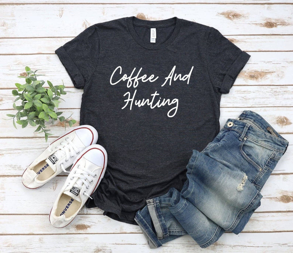 Coffee and Hunting - Adult & Kids T-Shirts, Sweatshirts & Hoodies apparel design preview 1