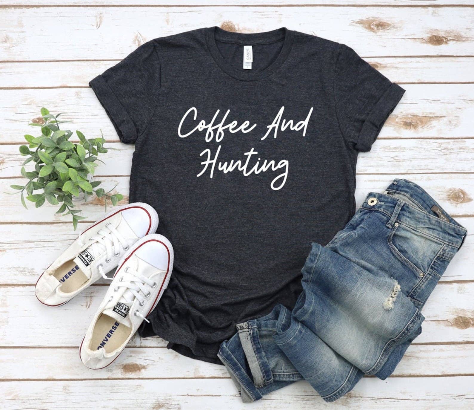 Coffee and Hunting - Adult & Kids T-Shirts, Sweatshirts & Hoodies apparel design preview 1