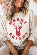 Merry Bright Deer Glitter Graphic Brushed - Adult & Kids T-Shirts, Sweatshirts & Hoodies apparel design preview 1