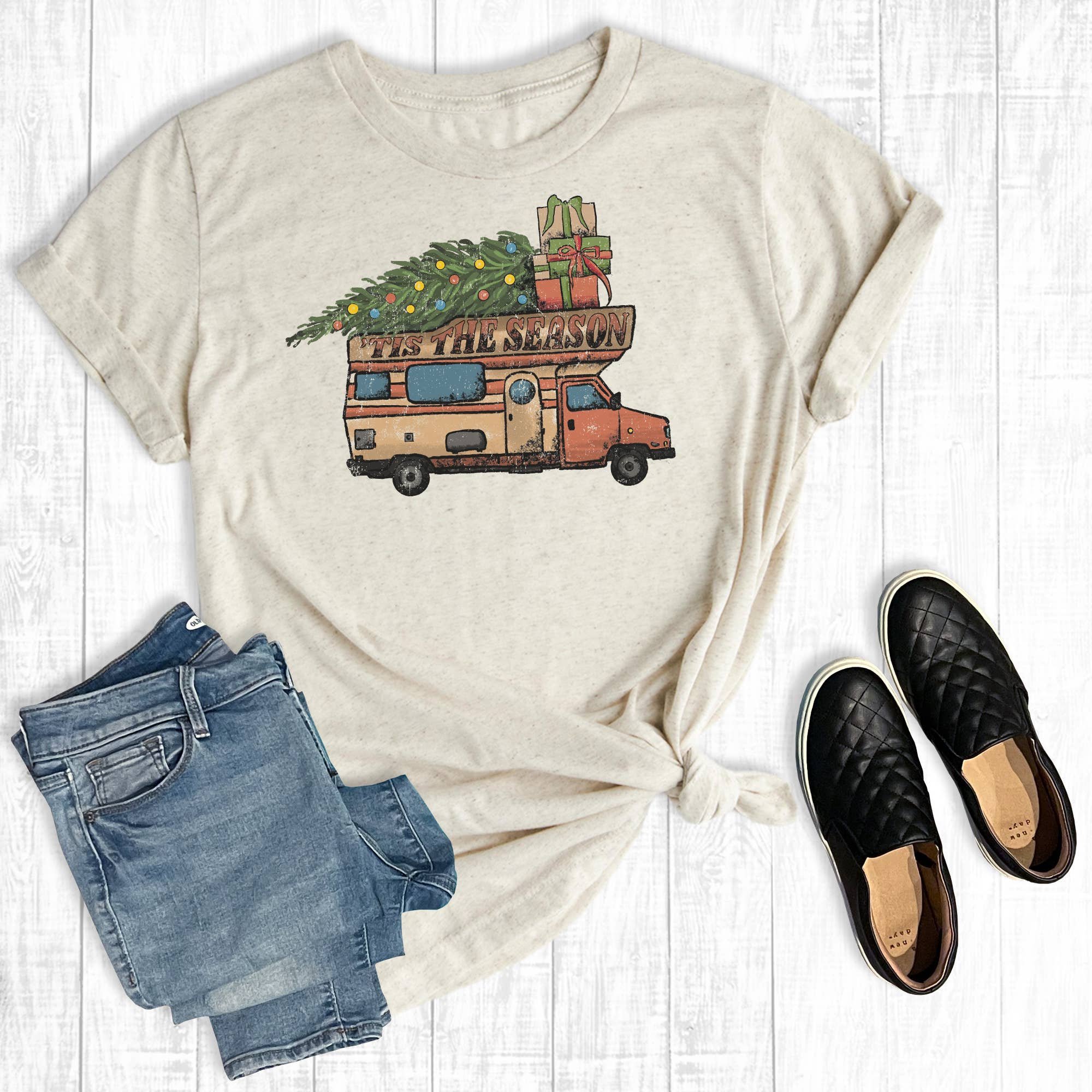 Merry Christmas Camping - Adult & Kids T-Shirts, Sweatshirts & Hoodies apparel design preview 1