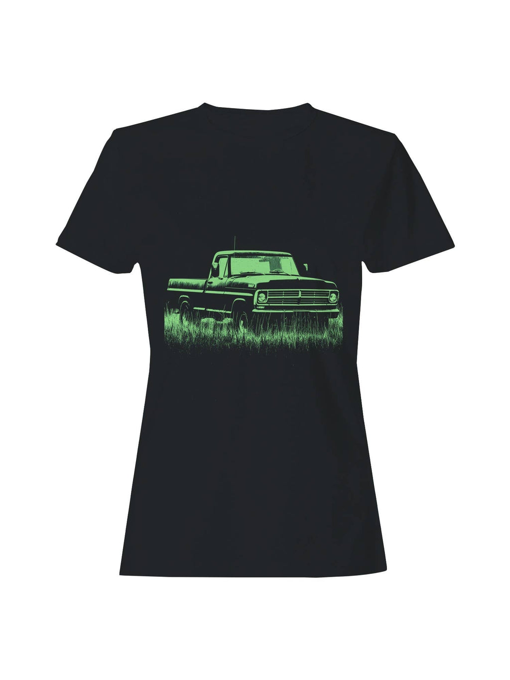 Vintage Truck in Grassland Silhouette Women's - Adult & Kids T-Shirts, Sweatshirts & Hoodies apparel design preview 1