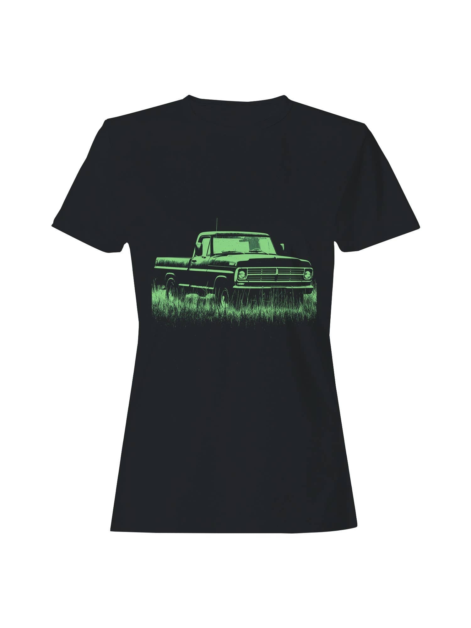 Vintage Truck in Grassland Silhouette Women's - Adult & Kids T-Shirts, Sweatshirts & Hoodies apparel design preview 1