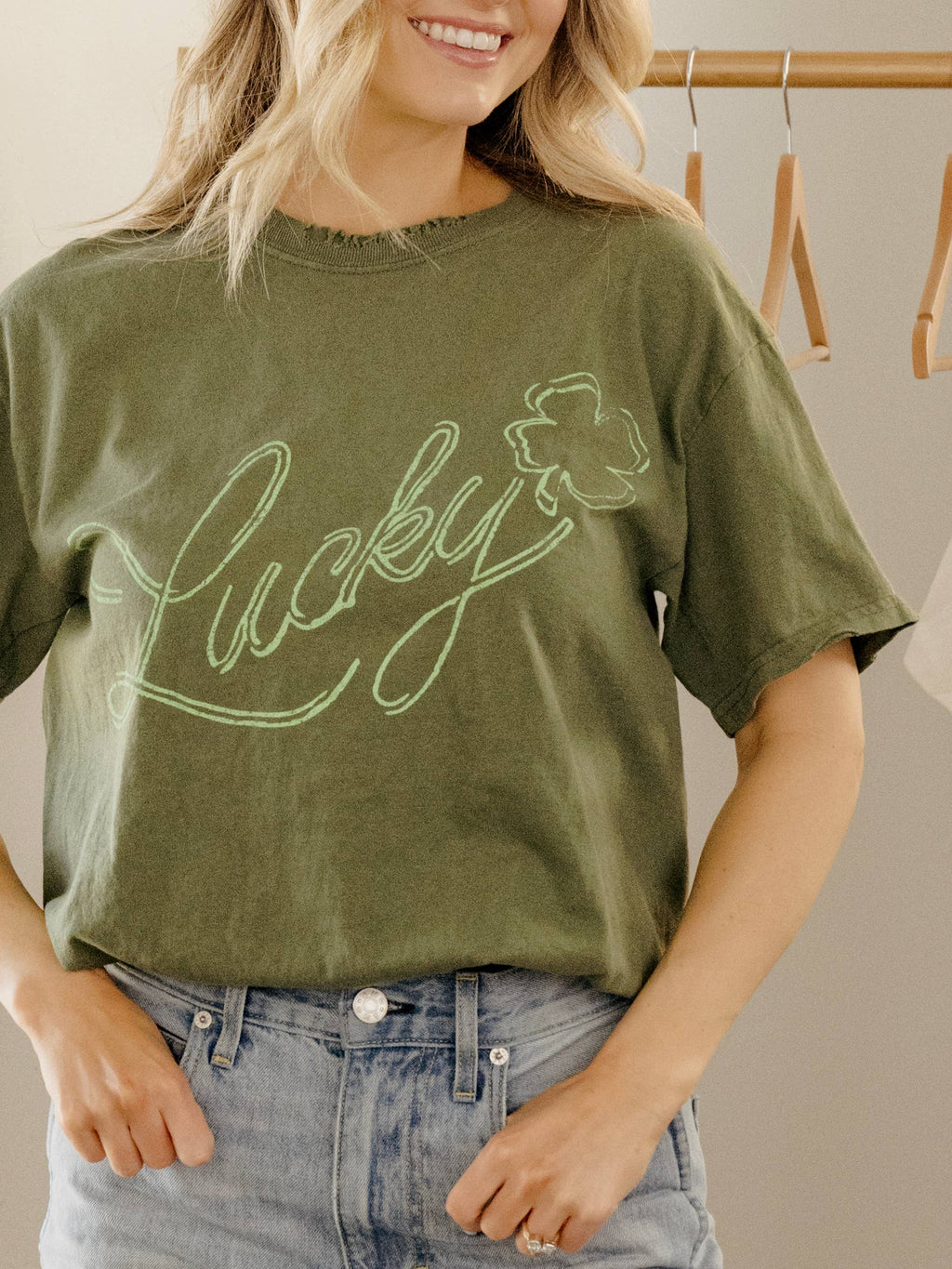 St. Paddy's Day Lucky Green Thrifted Graphic - Adult & Kids T-Shirts, Sweatshirts & Hoodies apparel design preview 1