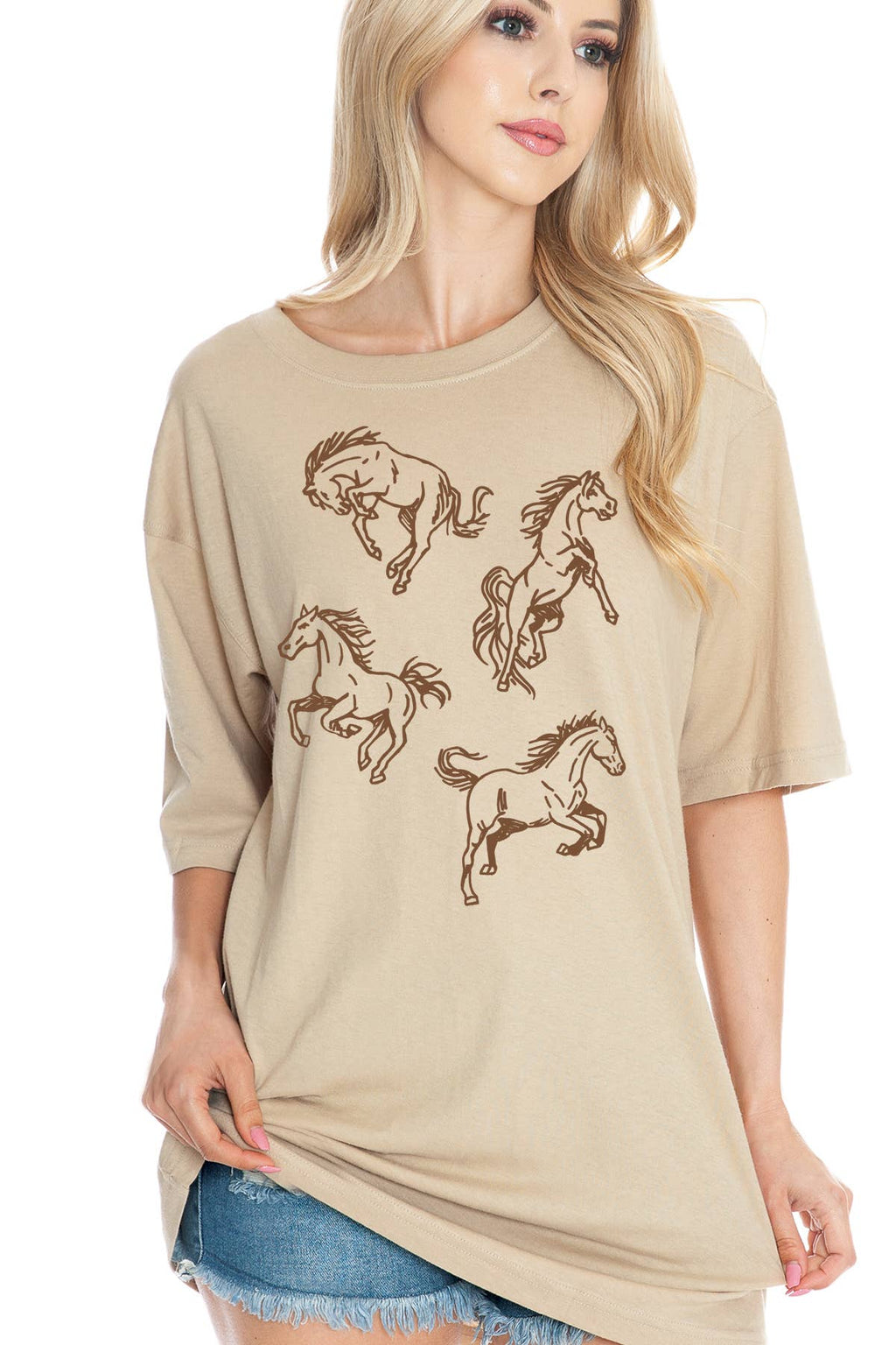 Women Horse Graphic Print Oversize Top - Adult & Kids T-Shirts, Sweatshirts & Hoodies apparel design preview 1