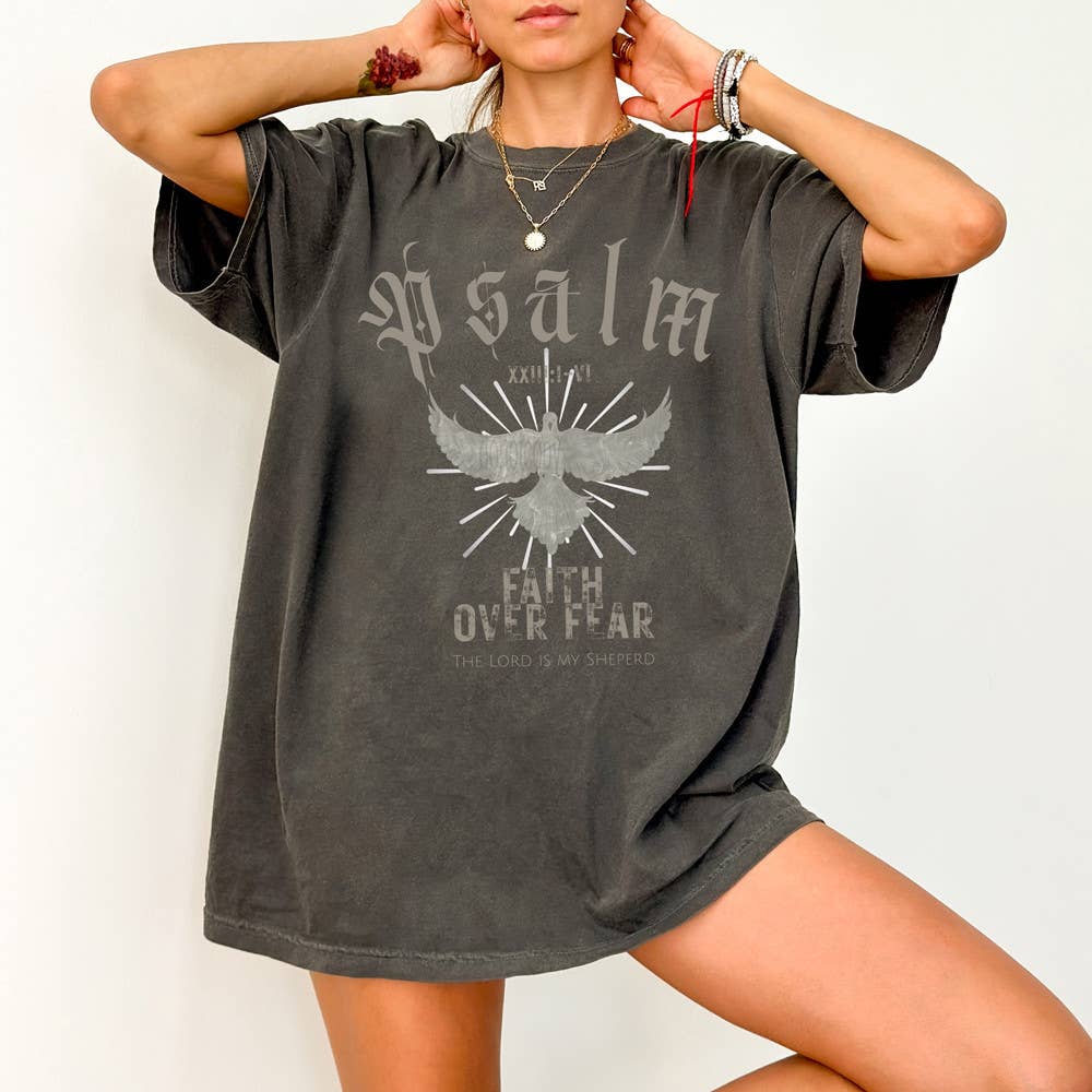 Psalm Faith Over Fear - Adult & Kids T-Shirts, Sweatshirts & Hoodies apparel design preview 1