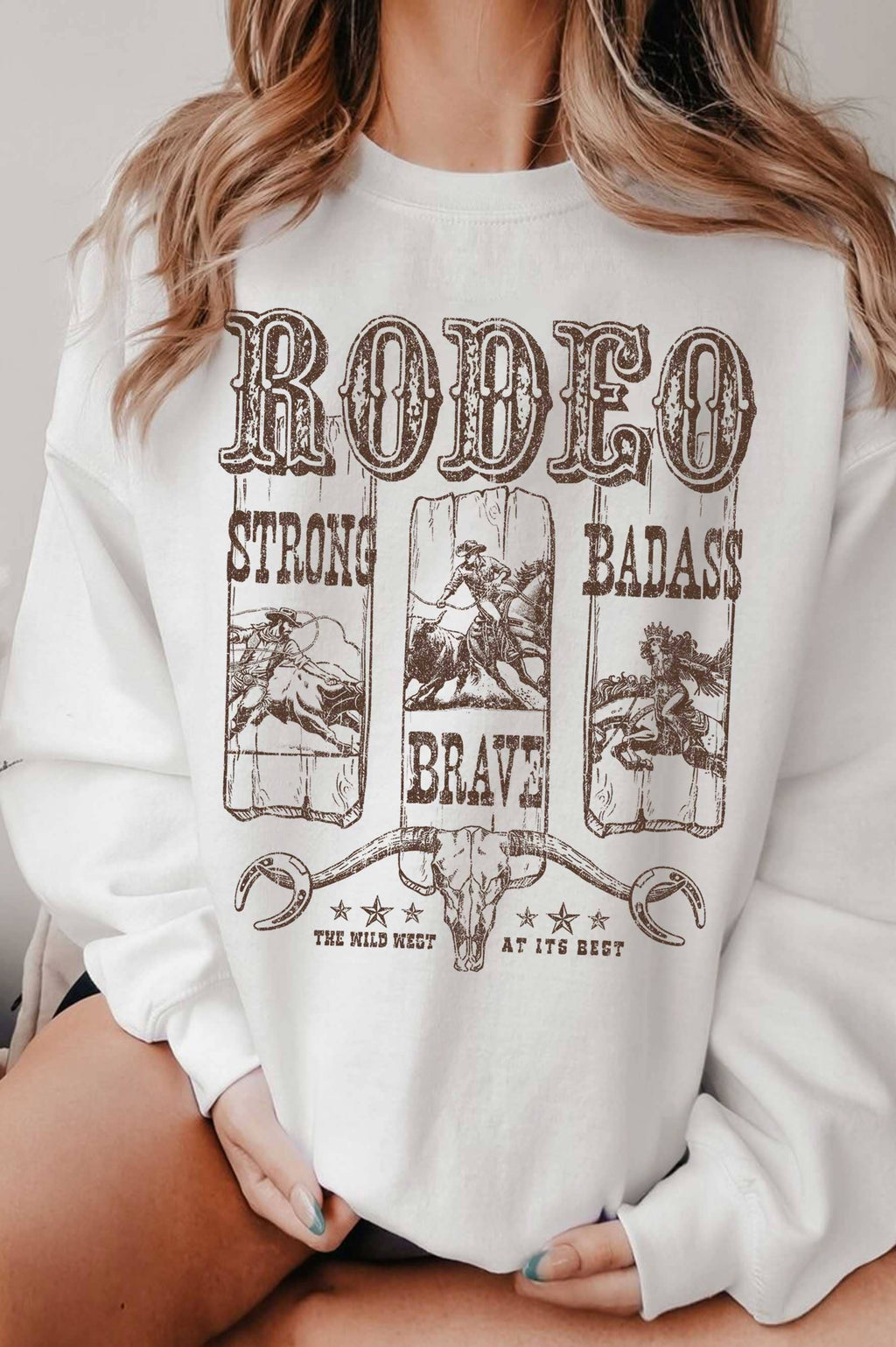 Rodeo the Wild West Cowboy Graphic Brushed - Adult & Kids T-Shirts, Sweatshirts & Hoodies apparel design preview 1