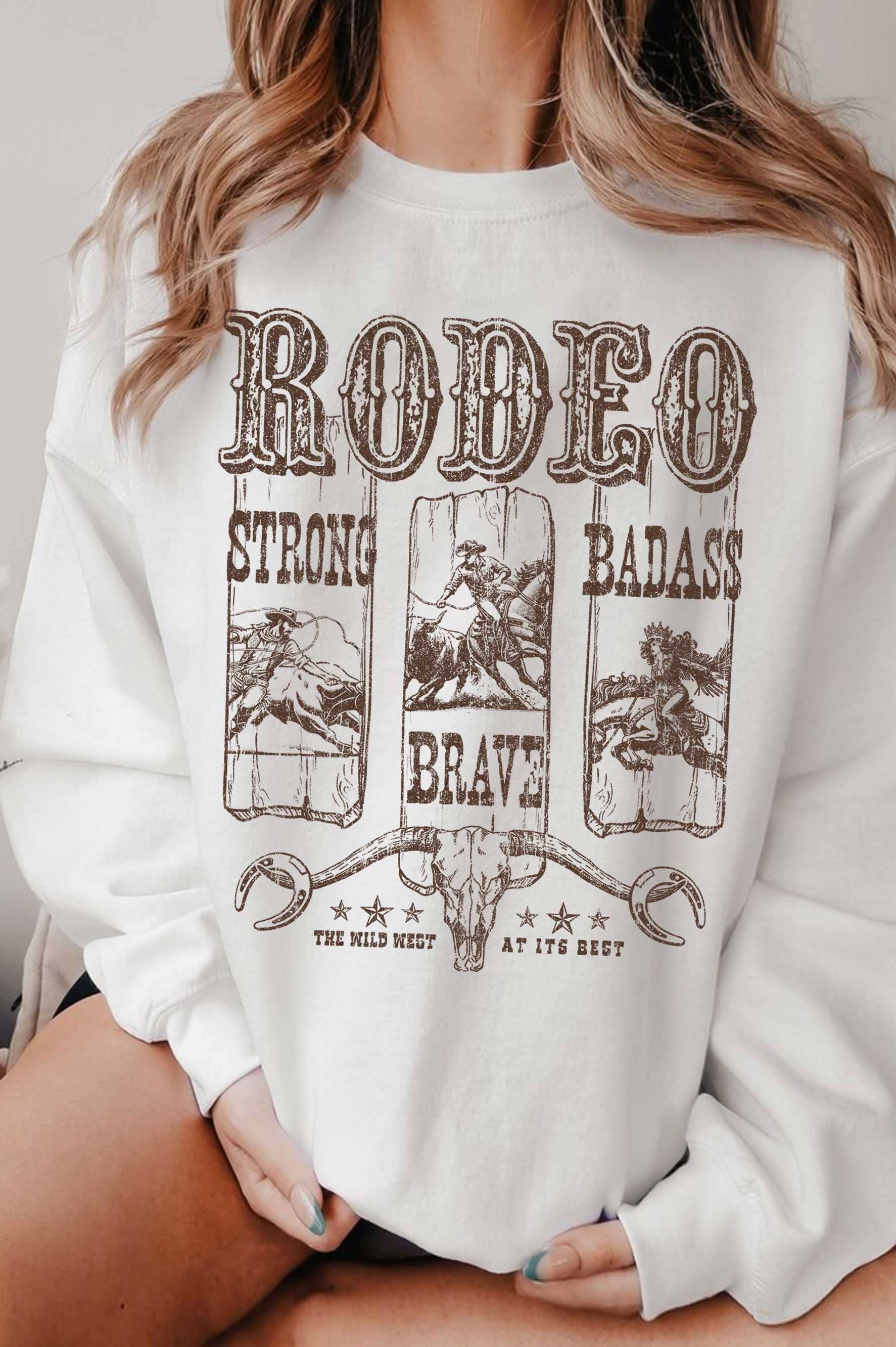 Rodeo the Wild West Cowboy Graphic Brushed - Adult & Kids T-Shirts, Sweatshirts & Hoodies apparel design preview 1