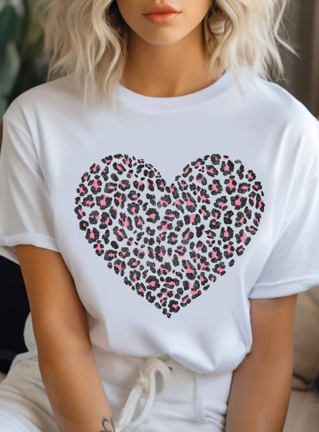 Heart Leopard Valentine's Graphic - Adult & Kids T-Shirts, Sweatshirts & Hoodies apparel design preview 1