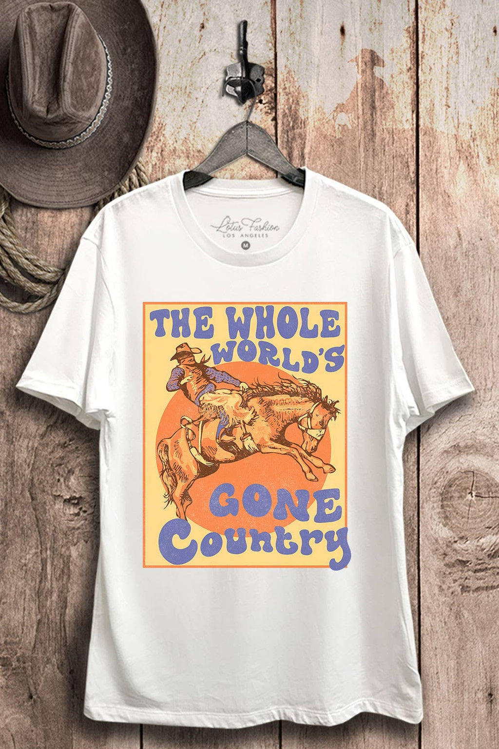 The Whole Worlds Gone Country Graphic Top - Adult & Kids T-Shirts, Sweatshirts & Hoodies apparel design preview 1