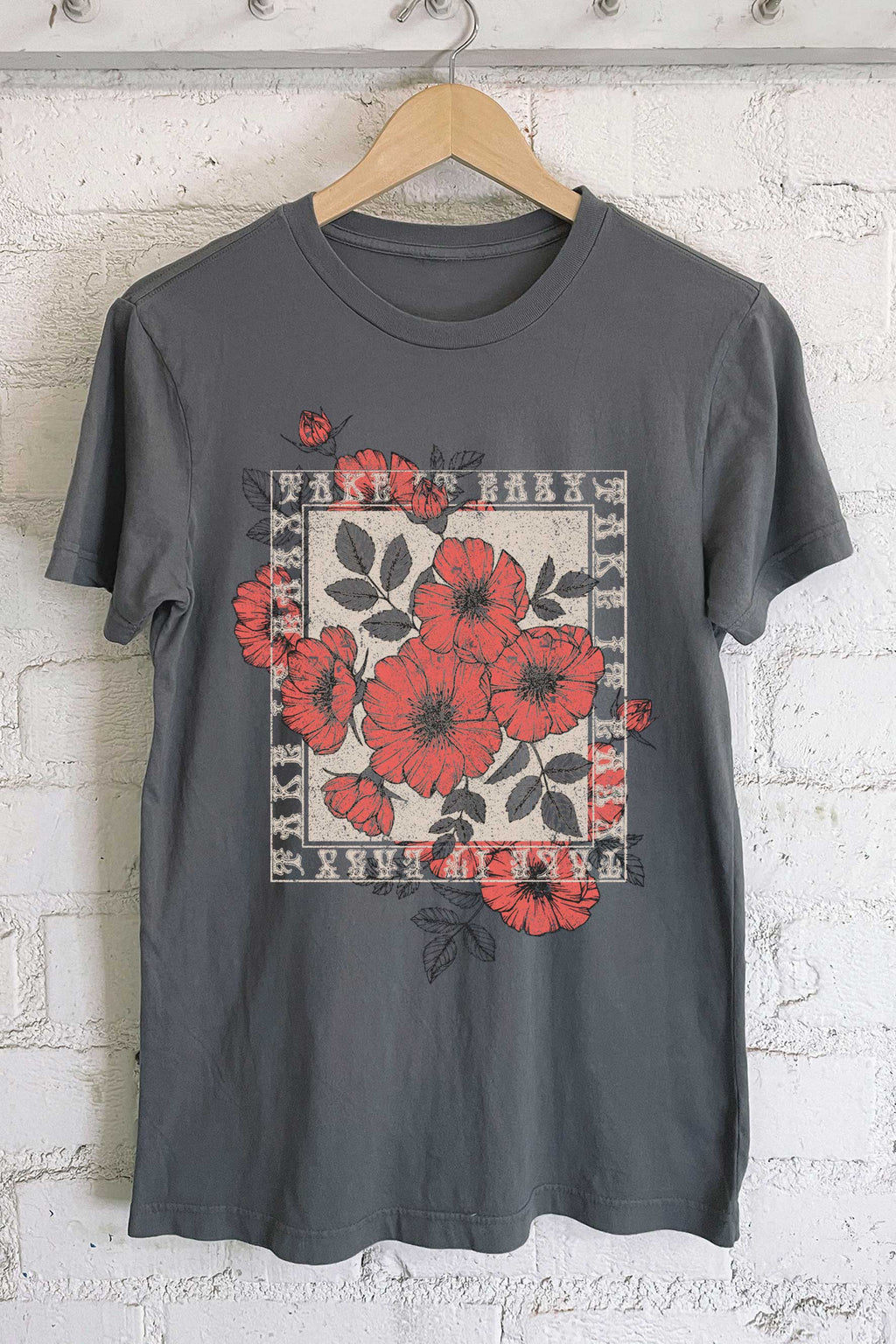 Take Easy Vintage Flower Graphic - Adult & Kids T-Shirts, Sweatshirts & Hoodies apparel design preview 1