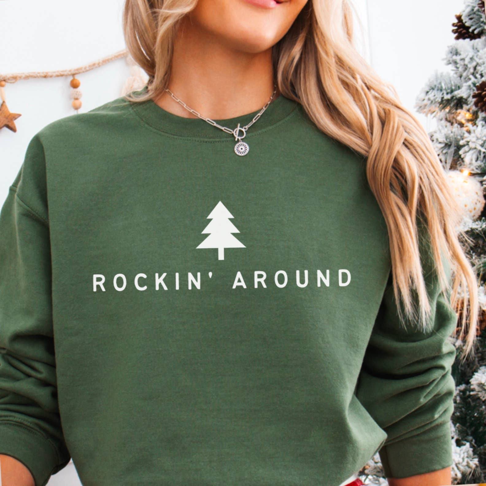 Rockin Around Christmas Crewneck - Adult & Kids T-Shirts, Sweatshirts & Hoodies apparel design preview 1