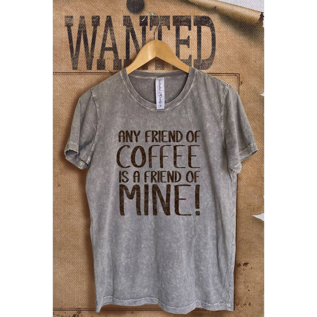 Coffee Is Friend of Mine Mineral Wash Vintage Graphic - Adult & Kids T-Shirts, Sweatshirts & Hoodies apparel design preview 1