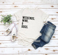 Weekends Wine and Dog - Adult & Kids T-Shirts, Sweatshirts & Hoodies apparel design preview 1