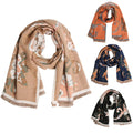 Bold Floral Wrap Oblong Shawl Scarf W Fringe - Adult & Kids T-Shirts, Sweatshirts & Hoodies apparel design preview 1