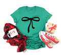 Merry Christmas Black Bow Green Holiday Graphic - Adult & Kids T-Shirts, Sweatshirts & Hoodies apparel design preview 1