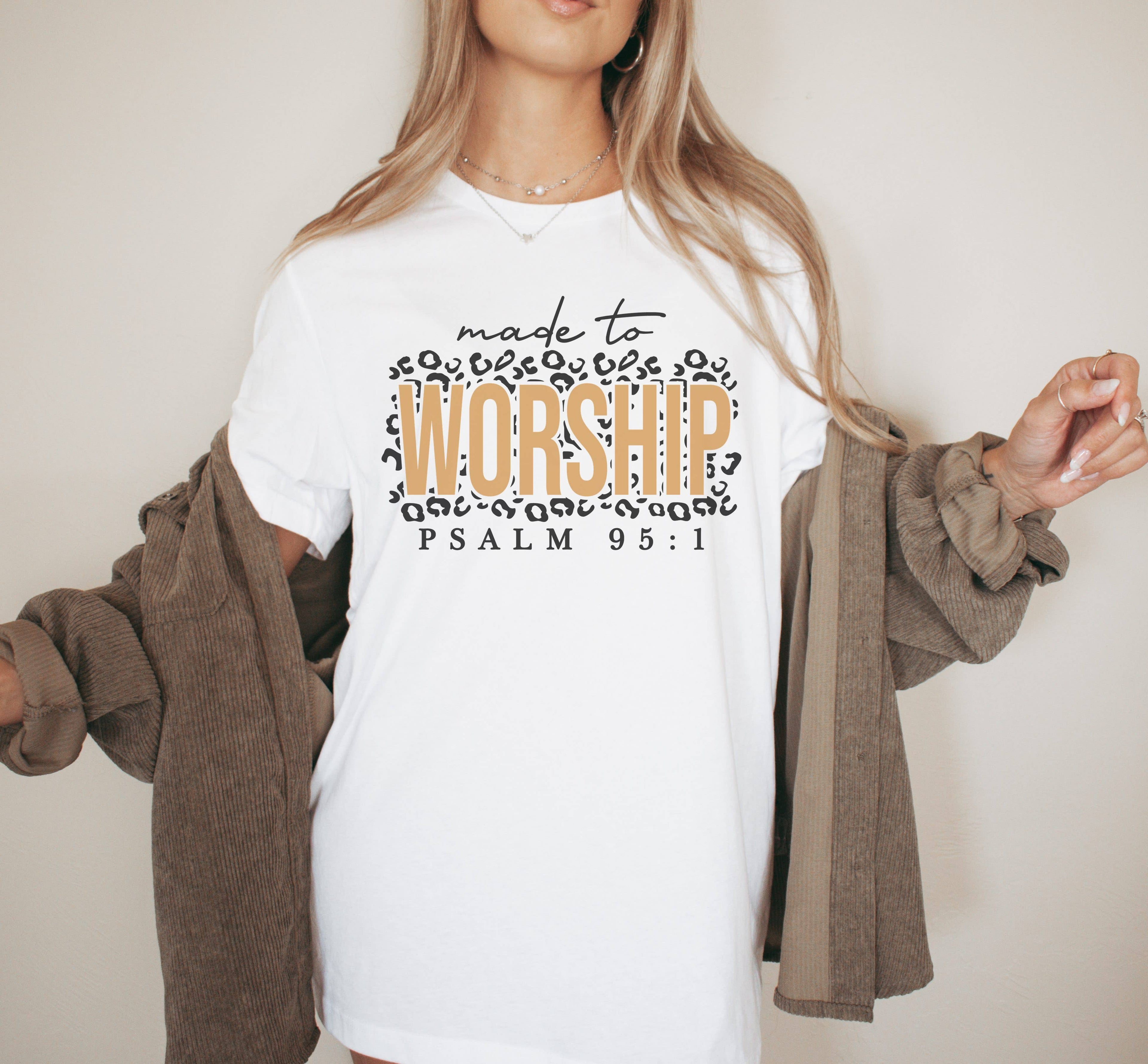 Leopard Made To Worship L Christain - Adult & Kids T-Shirts, Sweatshirts & Hoodies apparel design preview 1